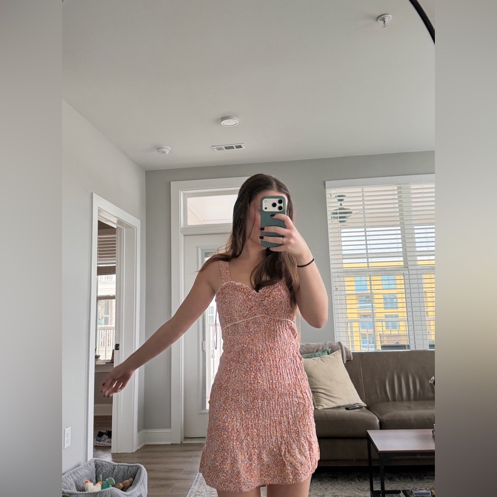 Zara Floral Spaghetti Strap Dress